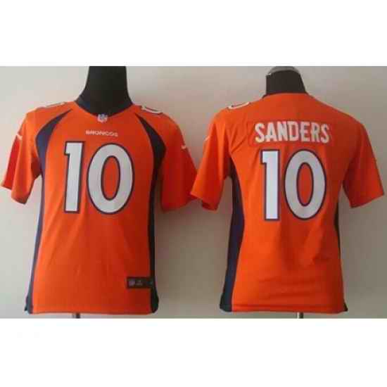 Youth Nike Denver Broncos #10 Emmanuel Sanders Orange Team Color Stitched NFL Elite jersey